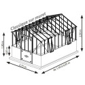 Serre de jardin Classique sur muret 2,75x2,3m en verre trempé - Lams
