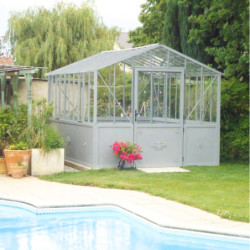 Serre de jardin Classique sur embase 2,75x2,3m en verre trempé - Lams