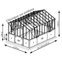 Serre de jardin Classique sur embase 2,75x3,8m en verre trempé - Lams