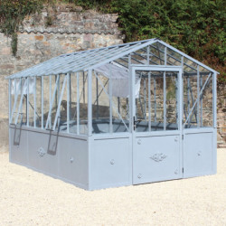 Serre de jardin Classique sur embase 2,75x4,55m en verre trempé - Lams