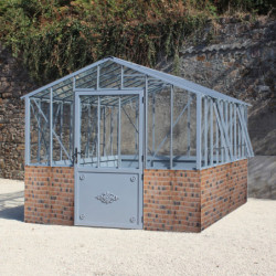 Serre de jardin Classique sur muret 2,75x6,05m en verre trempé - Lams