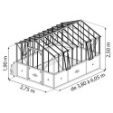 Serre de jardin Classique sur embase 2,75x6,05m en verre trempé - Lams