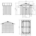 Abri de jardin en PVC 4m² UTILITY blanc et gris vert Grosfillex + kit ancrage offert