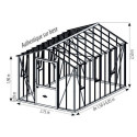 Serre de jardin Authentique sur base 2,75x3,8m en verre trempé - Lams