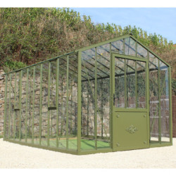 Serre de jardin Authentique sur base 2,75x4,55m en verre trempé - Lams