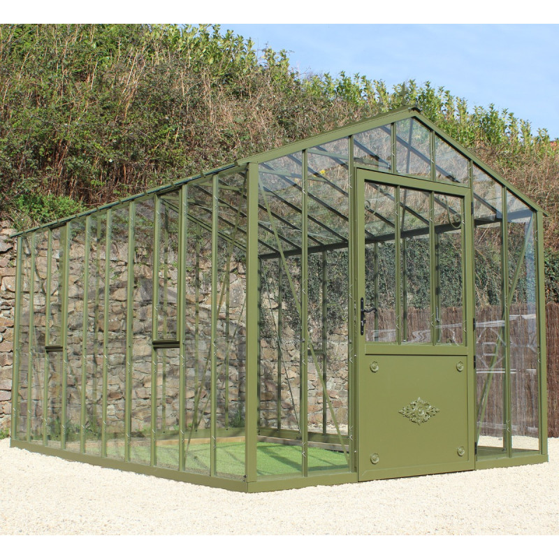 Serre de jardin Authentique sur base 2,75x4,55m en verre trempé - Lams