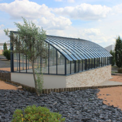 Serre à dos vitré Harmonie Versailles sur muret 2,8x4,55m - Lams