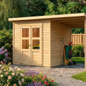 Abri de jardin en bois brut 4,5m² avec appentis Merseburg 4 - Karibu