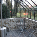 Serre adossée Harmonie Chambord sur muret 2,8x5,30m en verre trempé - Lams