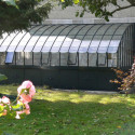 Serre adossée Harmonie Chambord sur embase 2,8x6,05m en verre trempé - Lams