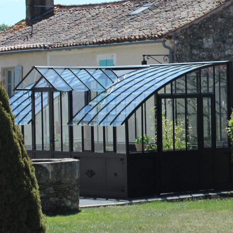 Serre à dos vitré Harmonie Mirabeau sur embase 2,8x3,8m - Lams