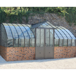 Serre à dos vitré Harmonie Versailles sur muret 2,8x4,55m - Lams