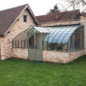 Serre adossée Harmonie Montesquieu sur muret 2,8x3,8m en verre trempé - Lams