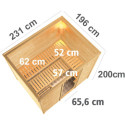 Sauna traditionnel Sonara 6 à 8 places 38mm sans couronne - avec porte classique KARIBU