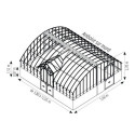Serre Harmonie Amboise en aluminium et verre trempé 4mm sur muret 5,6x3,8m - Lams