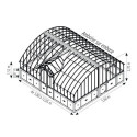 Serre Harmonie Amboise en aluminium et verre trempé 4mm sur embase 5,6x3,8m - Lams