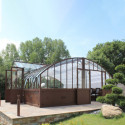 Serre Harmonie Amboise en aluminium et verre trempé 4mm sur embase 5,6x3,8m - Lams