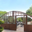 Serre Harmonie Amboise en aluminium et verre trempé 4mm sur embase 5,6x3,8m - Lams