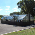 Serre Harmonie Amboise en aluminium et verre trempé 4mm sur embase 5,6x3,8m - Lams