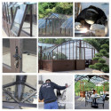 Serre Harmonie Amboise en aluminium et verre trempé 4mm sur embase 5,6x3,8m - Lams