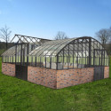 Serre Harmonie Amboise en aluminium et verre trempé 4mm sur muret 5,6x5,3m - Lams