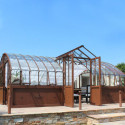 Serre Harmonie Amboise en aluminium et verre trempé 4mm sur embase 5,6x6,05m - Lams