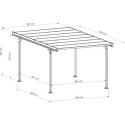 Carport simple 15m² en aluminium anthracite et polycarbonate MISTRAL - TRIGANO