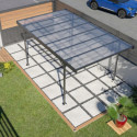 Carport simple 15m² en aluminium anthracite et polycarbonate MISTRAL - TRIGANO