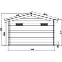 Abri de jardin en bois composite 28mm gris foncé 14,44m² double porte alu et double vitrage - WoodLife