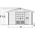 Abri de jardin en bois composite 28mm bois vieilli 14,44m² double porte alu et double vitrage - WoodLife Garden