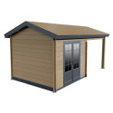 Abri de jardin en bois composite bois vieilli 9m² + 9m² terrasse - Woodlife