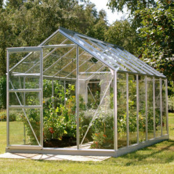 Serre Allium Venus 7,3m² en aluminium naturel et verre trempé 3mm + embase incluse - Natura Lams