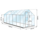 Serre Allium Venus 7,3m² en aluminium laqué vert et verre trempé 3mm + embase incluse - Natura Lams
