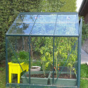 Serre Allium Venus 3,7m² en aluminium laqué vert et verre trempé 3mm + embase incluse - Natura Lams