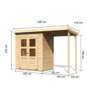 Petit abri de jardin en bois 2,22m² Merseburg 2 + appentis - Karibu