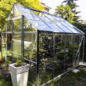 Serre Carvi Merkur 8,10m² en aluminium naturel et verre trempé 3mm + embase incluse - Natura Lams
