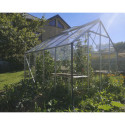 Serre Carvi Merkur 8,10m² en aluminium naturel et verre trempé 3mm + embase incluse - Natura Lams