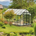 Serre Laurus Uranus 11,45m² en aluminium laqué vert et verre trempé 3mm + embase incluse - Natura Lams