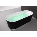 Baignoire balnéo + tablier - ilôt - noire et blanche - Ukio - SPALINA