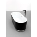Baignoire balnéo + tablier - ilôt - noire et blanche - Ukio - SPALINA