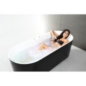 Baignoire balnéo + tablier - ilôt - noire et blanche - Ukio - SPALINA
