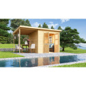 Abri de jardin en bois massif 5,18m² + appentis Merseburg 5 - Karibu