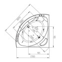 Baignoire balnéo d'angle - 135 x 135 cm - Samsara - SPALINA