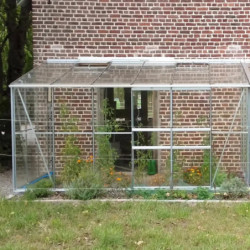Serre Melissa Ida 7,2m² en aluminium naturel et verre trempé 3mm + embase incluse – Natura Lams