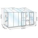 Serre Melissa Ida 7,2m² en aluminium naturel et verre trempé 3mm + embase incluse – Natura Lams