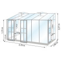 Serre Melissa Ida 7,2m² en aluminium naturel et verre trempé 3mm + embase incluse – Natura Lams
