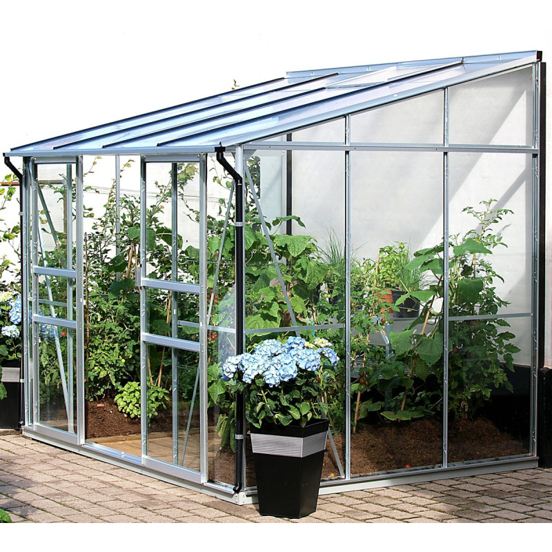 Serre Melissa Ida 4,9m² en aluminium naturel et verre trempé 3mm + embase incluse – Natura Lams