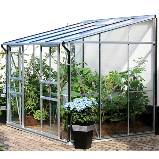 Serre Melissa Ida 4,9m² en aluminium naturel et verre trempé 3mm + embase incluse – Natura Lams