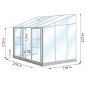Serre Melissa Ida 4,9m² en aluminium naturel et verre trempé 3mm + embase incluse – Natura Lams