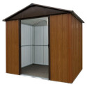 Abri de jardin métal aspect bois et marron 5,97m² + kit d'ancrage inclus - YARDMASTER